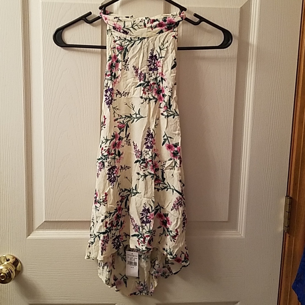Neck tie with a back cutout blouse top